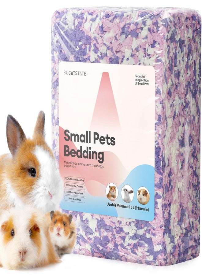 BUCATSTATE Hamster Bedding 15L, 99% Dust-Free Guinea Pig Paper Bedding Odor Control Paper Bedding, Cozy Small Animal Bedding for Rabbit Rat Syrian Dwarf Hamsters Gerbils (Lavender) - Image 1